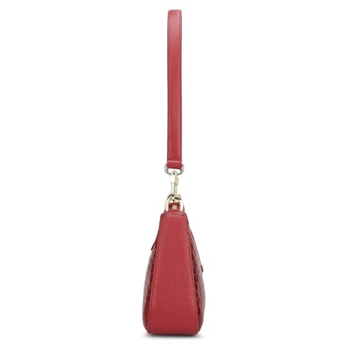 Image of Da Milano Leather Shoulder Bag for Women - Purple (01349OL)