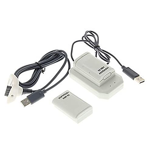 Cotchear Double 4800Mah Rechargeable Battery Pack + Usb Charger Cable Pack + Charging Base For Xbox 360 Controller cover