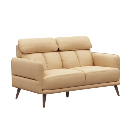 Image of Wakefit 5 Seater Sofa Set, 3+2 Seater, Ivory, Modern Style, Pine Wood & Leatherette Fabric, 5 Year Warranty