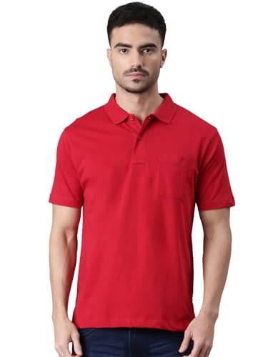 Image of Classic Polo Men's Half Sleeve Polo Neck Authentic Fit Solid Cotton T-Shirt