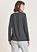 Latuza Women's Viscose Long Sleeve Sleep T-Shirt V Neck Pajama Top M Dark Gray