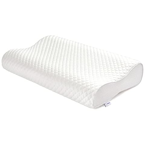Premium Contour Memory Foam Pillow for Neck, Shoulder Pain | Cervical Orthopaedic support for Head,Neck ideal for Side,Back, Stomach Sleepers | UK Made For UK Beds | Free Ebooks | 60 Night Trial Cover