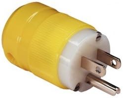 Marinco Male Plug, 15A 125V, Yellow (5266CR)