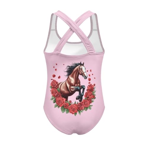 Image of WELLFLYHOM Girls Bathing Suits Size 5-14 One Piece Cross Back Swimsuit Sleeveless Full Coverage Swimwear for Beach Swimming
