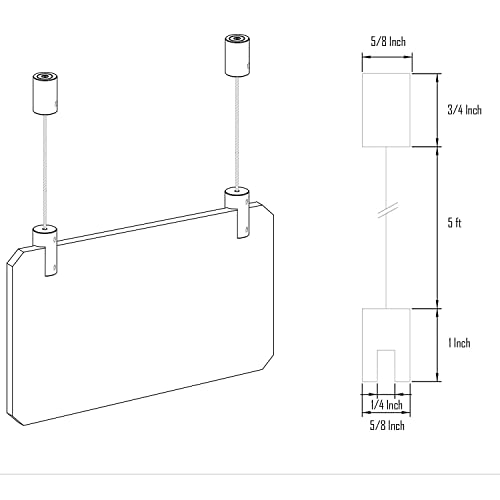 TUBYIC Ceiling Sign Hanger, Solid Aluminum Picture Hanging Hardware for Hanging Acrylic /Picture/Sign Board/Frame