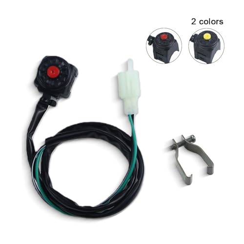 Interruptor universal de moto para manillar de 22mm botón de arranque amarillo 2