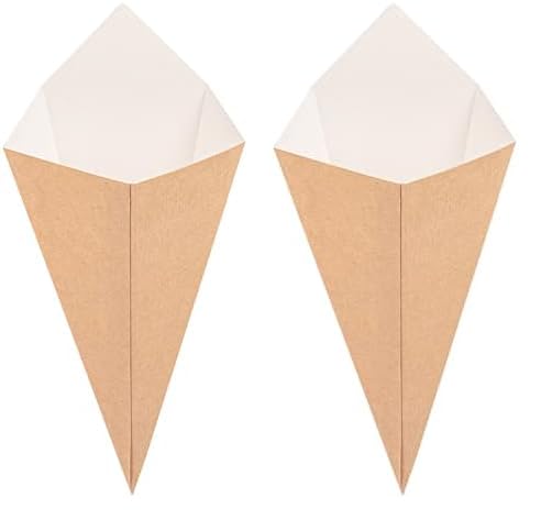 200 unité - Cornets Frites 'Thepack' 100 G 220 G/M2 12,8X21,7 Cm Naturel Carton Ondulé Nano-Micro...
