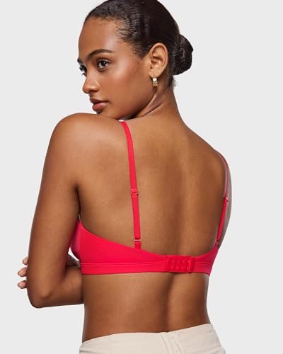 Image of INLYRIC Women's Inbarely Triangle Bralette Comfortable Unlined V Neck Wireless Smoothing Bra Top Stretch