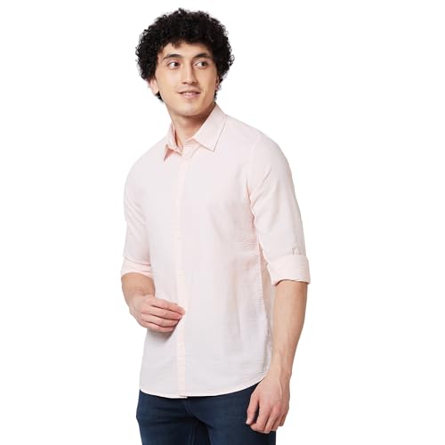 Image of Spykar Men's Regular Fit N /A Full Sleeve Solid Casual Shirts
