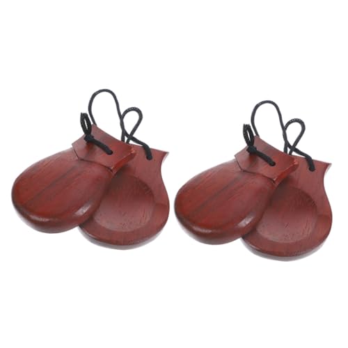 MOLUCKFU Castañuelas de Madera de Peral 2 Unidades sin Mango para Adultos Instrumento de Percusión Manual Compacto Sonido Nítido Uso en Actuaciones y Ocio Musical
