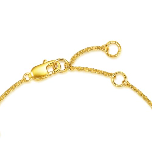 CHOW SANG SANG 999 24K Solid Gold Rhyme Four-Leaf Clover Diamond Bracelet for Women 18cm 95801B3
