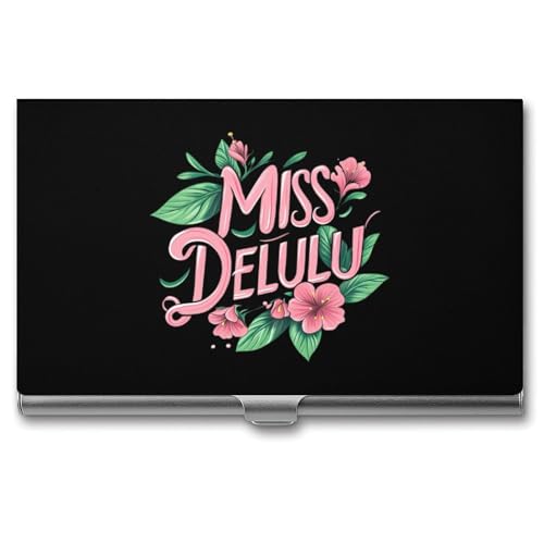Miss Delulu Business Card Holder Slim Credit Case Pocket Name Case Wallet for Men Women