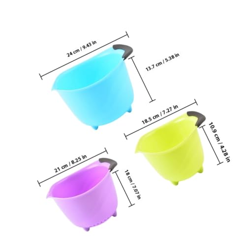 Set de 3 tazones para mezclar y lavar frutas VALICLUD miniatura 2