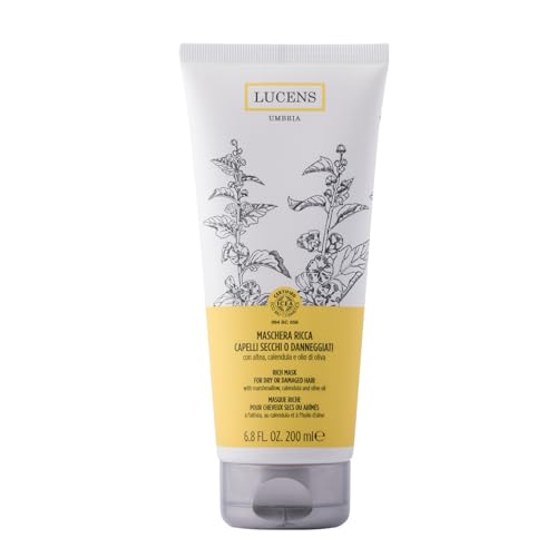 Lucens - Mascarilla Rica para Cabello Seco o Dañado, tratamiento nutritivo y reestructurante para cabello seco, quebradizo o dañado, 200 ml