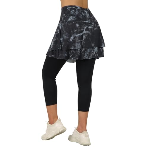 Image of ANIVIVO Skirted Legging for Women, Yoga Legging with Skirts &Women Tennis Leggings Clothes Pockets