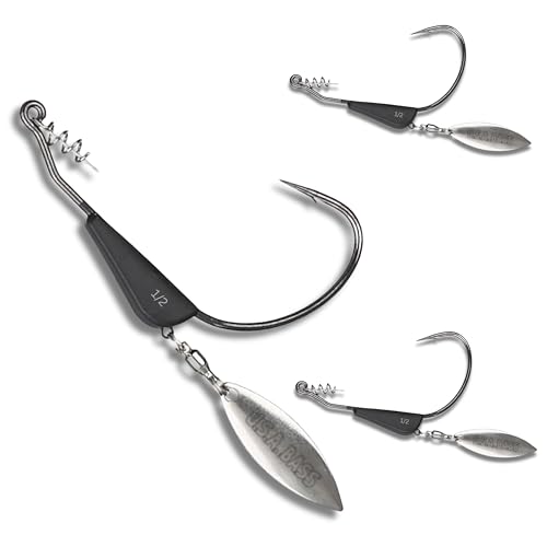 U.S.A. BASS TACKLE Wolfram Flash Swimmer – gewichtete Schwimmköderhaken, Barsch, Angelhaken, Underspin, unkrautlos, Schwimmköder-Design, Süßwasser, Großmund, kleiner Mund gepunkteter Barsch (1/56.7 g U.S.A. BASS TACKLE Wolfram Flash Swimmer – gewichtete Schwimmköderhaken, Barsch, Angelhaken, Underspin, unkrautlos, Schwimmköder-Design, Süßwasser, Großmund, kleiner Mund gepunkteter Barsch (1/56.7 g