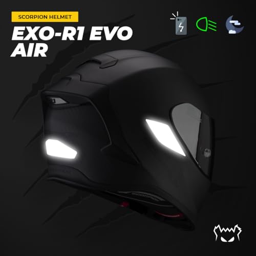 Fear The Yellow Bear© Easy Replica Scorpion Exo R1 Evo Air™, Kit 5 Stickers réfléchissants REPOSITIONNABLES, pour Casque Moto, 3M™ Technology (Noir, Scorpion EXO R1 Evo AIR) – vue 5