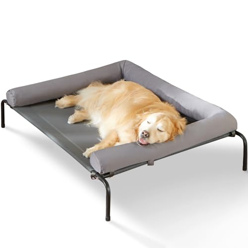 RRPETHOME Large Elevated Cooling Dog Bed, Raised Dog Cot Beds for...