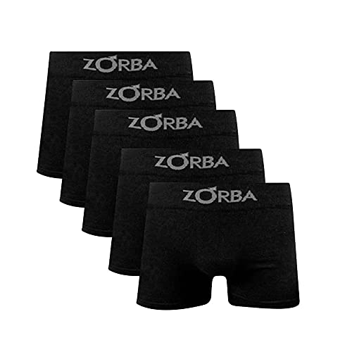 Kit 5 Cuecas Boxer Algodão Sem Costura Preto Zorba Tamanho:M;Cor:Preto