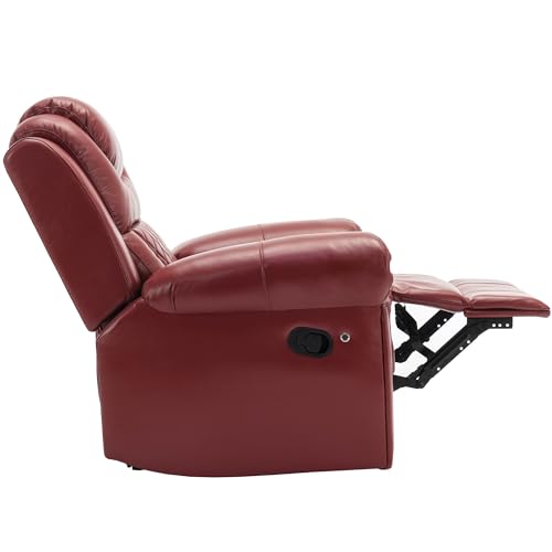 Sillón reclinable de cuero sintético Rojo miniatura 4