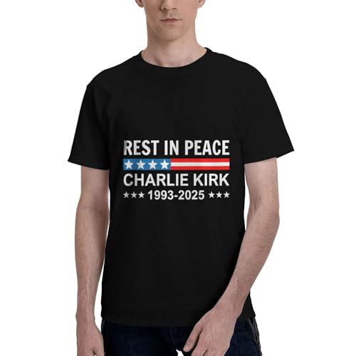 Rest in Peace Charlie Kirk Memorial Tribute Charlie 1993 2025 Vintage T-Shirt - Classic Fit, Crew Neck, Adultblack2