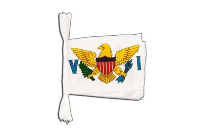 Guirlande drapeau USA Îles Vierges en tissu haute résistance de 5,9 m