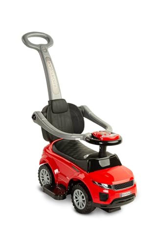 CARETERO - Rutschauto mit Schiebestange - Rutschfahrzeug Sport Car - Rutscherfahrzeug mit Sicherheitsbügel - Kinderfahrzeug mit Sound und Licht - Kinderspielzeug zur Motorikförderung - Rot – Bild 3