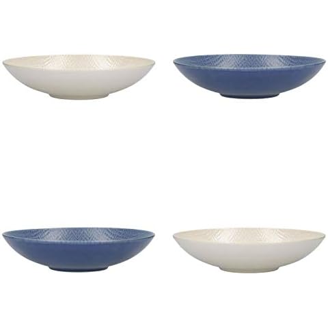 KC BLUE Juego de 4 Cuencos para Pasta de Gres Esmaltado 22cm Cover