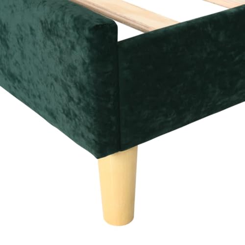 Image of Low Profile Upholstered Platform Bed with Winback Headboard | Bed King Size | Bed Without Storage | Upholstered Beds King Size | Mattress not Included | Green