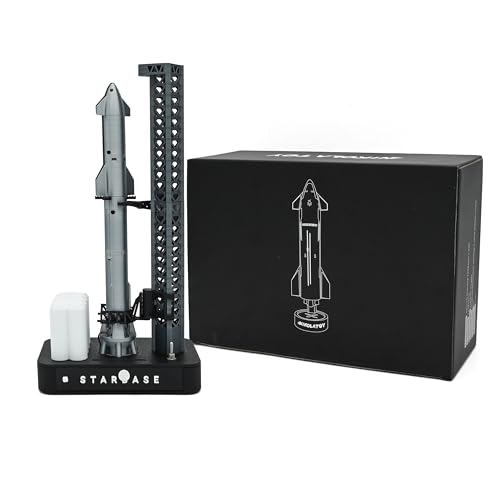 NIKOLATOY SpaceX Starship Model 1:200 Scale Space Rocket with LED Lights and Misting Function Aerospace Collectible Rocket Toy Desktop Ornament Ideal Gift for Space Enthusiasts (Full Version)