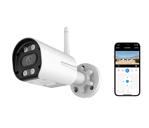 SECUEYE 1080P Security Camera WiFi 10x Digital Zoom Day Night Vision Motion Detection Alarm 2-Way Audio IP66 Waterproof TF Card Recording (2MP)