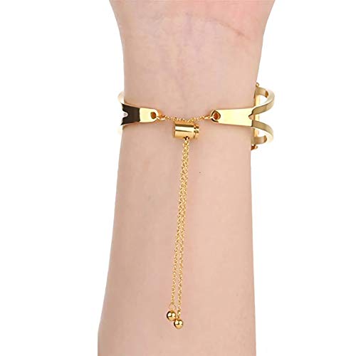 Wonmille Bracelet For Apple Watch Band 38Mm, Classy Stainless Steel Jewelry Bangle For Iwatch Bands Strap Wristbands Unique Fancy Style For Women Girls With Pendant And Tassel (Gold Colored-38Mm) #TOP6