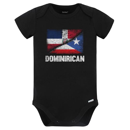 Really Awesome Shirts Half Dominican Half Puerto Rican Flag Dominirican Baby Bodysuit (Black)