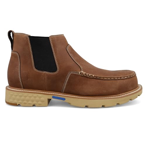 Twisted X Men's 4" Work Chelsea Boot, Moc Toe Nano Toe with CellStretch4