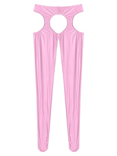 easyforever Women's Semi Opaque Hollow Out Leggings Mid Waist Footed Pantyhose Tights Pants Underwear4