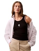 Calvin Klein Jeans Women's Hero Rib Tank, Black, X-Small
