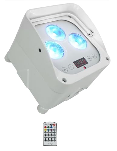 Rockville Wet PAR 50 White Waterproof Battery DJ Light+Wireless DMX+RF Remote