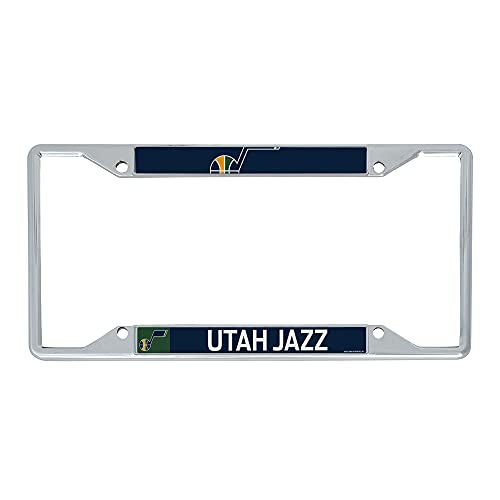 Desert Cactus Utah Jazz Car Accessories NBA Basketball Team Metal License Plate Frame for Front or Rear of Car (Up Close)