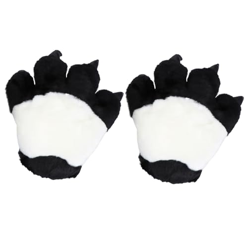 Guantes de panda de peluche para cosplay y disfraces de invierno