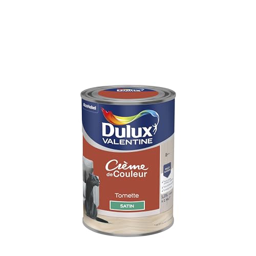 Dulux Valentine Crème de Couleur - Peinture multi-supports intérieure - Satin Tomette 1,25 L