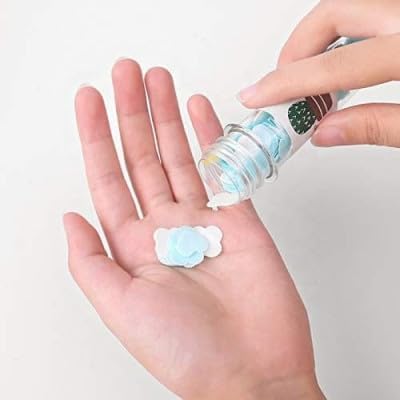 RRJ Travel Soft Paper Soap Flower Design Tube Shape Bottle (Assorted/Random Colour) (Pack of 6) 3