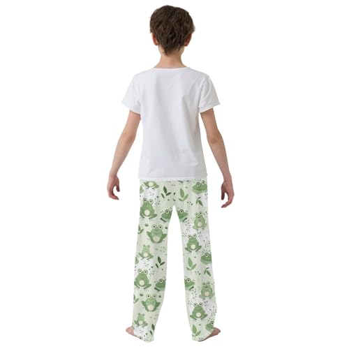 ZZXXB Frogs Grass Boys Long Pants Soft Trousers Elastic Waist Kids Lounge Bottoms with Pockets S-XL3