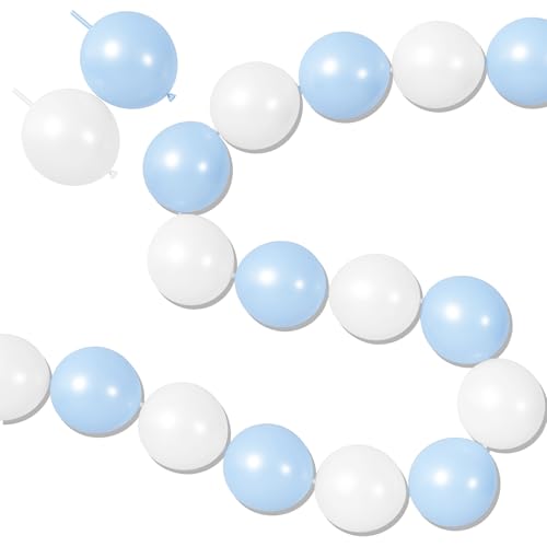 Ballons chaînables bleu/blanc 60 pcs 6 po
