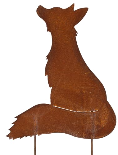 B2S BACK2SEASON Metall Stecker Fuchs zum Stecken Edelrost Rostfigur...