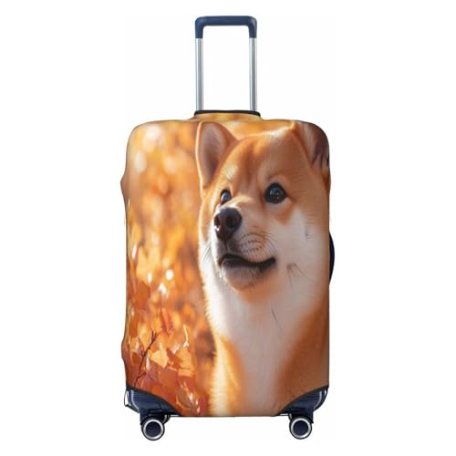 Cute Akita Inu Durable Luggage Cover Suitcase Protector Anti-Scratch Luggage Cover Fits 18-32inch Luggage, Black, Small