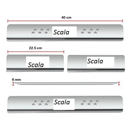 Image of Door Sill /Foot Step Stainless Steel Plates with Renault Scala (Set of 4 Pcs)