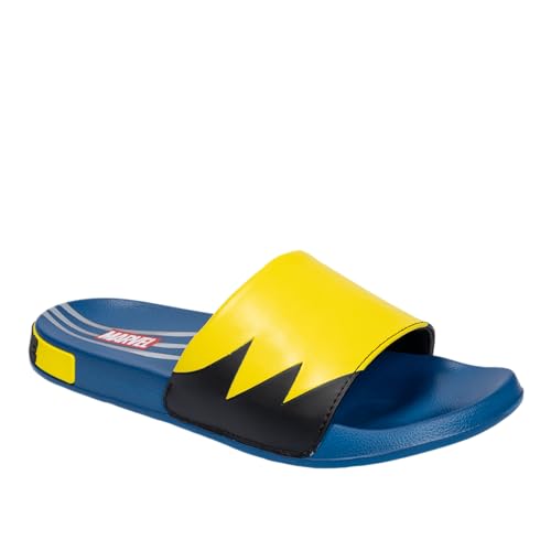 Image of Marvel Men's Slides - Official Spiderman, Deadpool, Wolverine & Hulk Lightweight Non-Slip Comfort Sandals, Sizes 6-13
