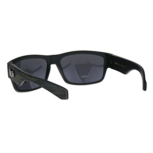 Mens Locs Wood Grain Arm Warp Around Biker Sunglasses4