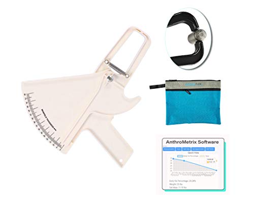 Kit AnthroFlex con Plicómetro Slim Guide, Software AnthroMetrix, Calibrador, Bolsa (Blanco)