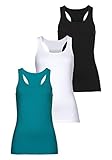 Die Damentops begeistern durch die tanktoptypischen Träger, den klassischen Rundhalsausschnitt und die körpernahe Passform. Design und Komfort geben sich bei dem Set die Hand und begeistern jede Frau im Handumdrehen
